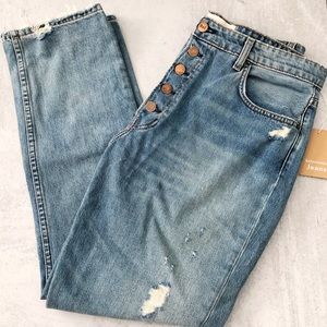 Reformation Winona Button Fly Jean Arches Wash NEW